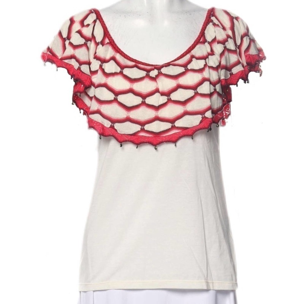 Cecilia Prado Crocheted and Beaded Blouse